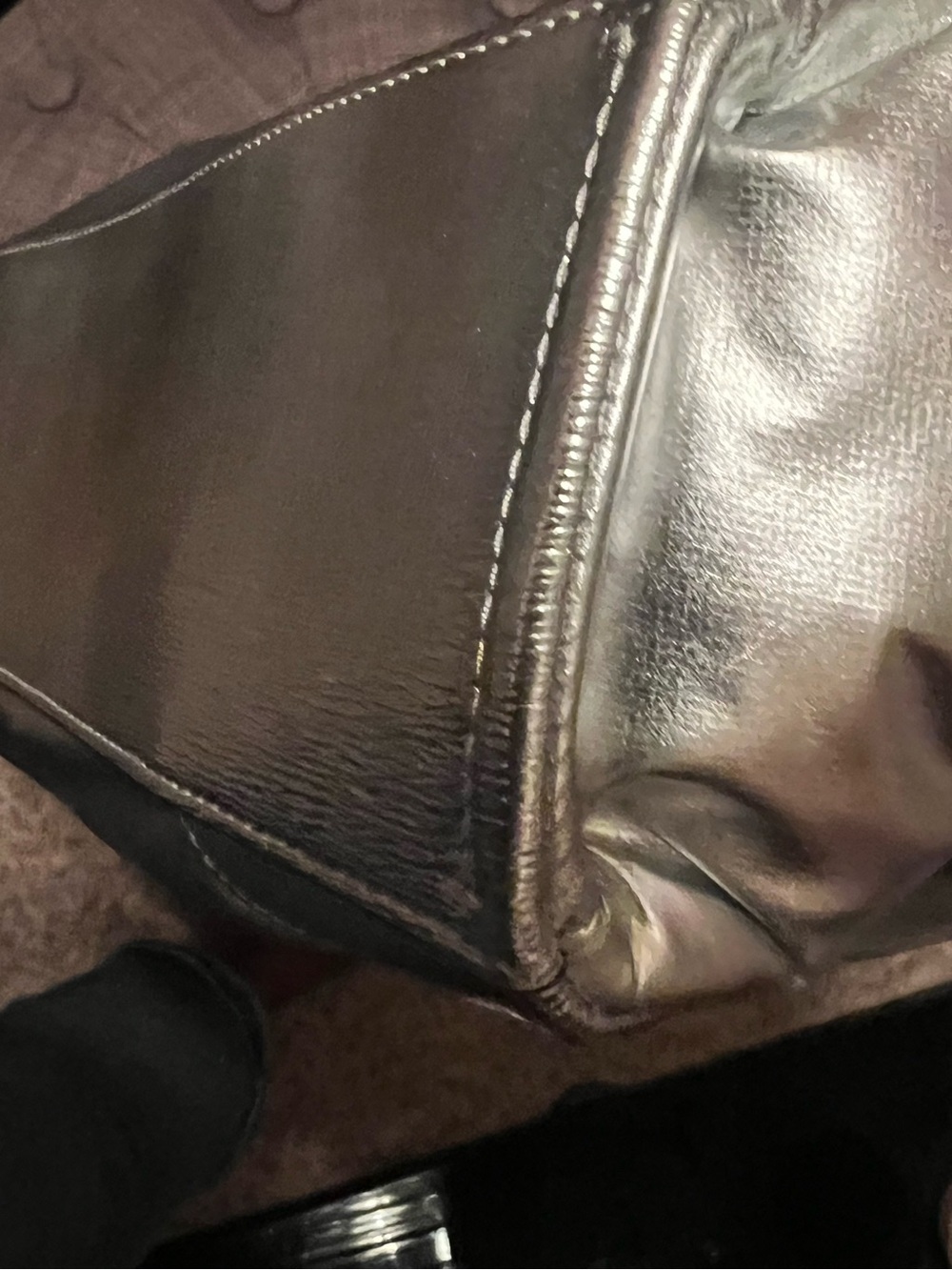 Tory Burch Silver Quilted Puffer Tote with Logo - Picture 8 of 11